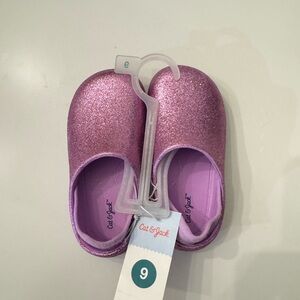 Cat & Jack Purple Glitter Slip-On Shoes | Toddler Size 9 | New with Tag